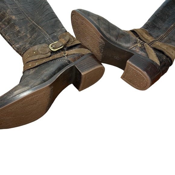 Ugg Esplande Croco java leather tall boots 8.5 - Picture 9 of 11